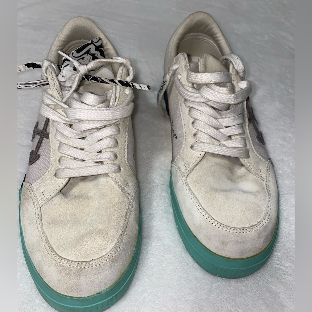Off-White Low Vulcanized Canvas/Suede Low Top White / Grey Sneakers Size 43 (9)